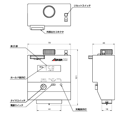 ASKER 高分子計器株式会社　デジタルゴム硬度計DD2-A型